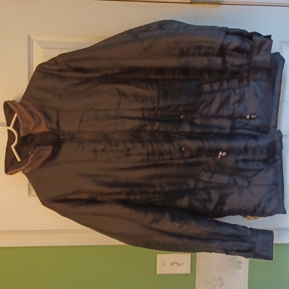 Haband  reversible coat women's size medium black and brown hoodied - Picture 4 of 6